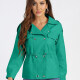 Women's Fashion Lapel Button Closure Drawstring Leather Jacket 26# Clothing Wholesale Market -LIUHUA