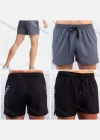 Wholesale Men's Plain Quick Dry Elastic Waist Drawstring Sporty Shorts - Liuhuamall