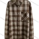 Wholesale Men's Casual Plaid Shirt - Long Sleeve Turn Down Collar, Embroidered Pockets, Bulk Orders Brown Clothing Wholesale Market Liuhua