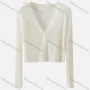Wholesale Women's Casual Plain V Neck Button Down Long Sleeve Ribbed Knit Sweater Cardigan 8090# preview