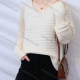 Wholesale Women's Casual V Neck Plain Rib-knit Sweater White Wholesale Clothing Market & Suppliers -LIUHUAMALL