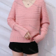 Wholesale Women's Casual V Neck Plain Rib-knit Sweater Pink Wholesale Clothing Market & Suppliers -LIUHUAMALL