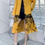 Wholesale Women's Collared Long Sleeve Abstract Print Button Front Shirt Dress preview
