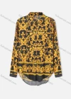 Wholesale Women's Plus Size Fashion Long Sleeve Button Down Allover Baroque Print Shirt - Liuhuamall