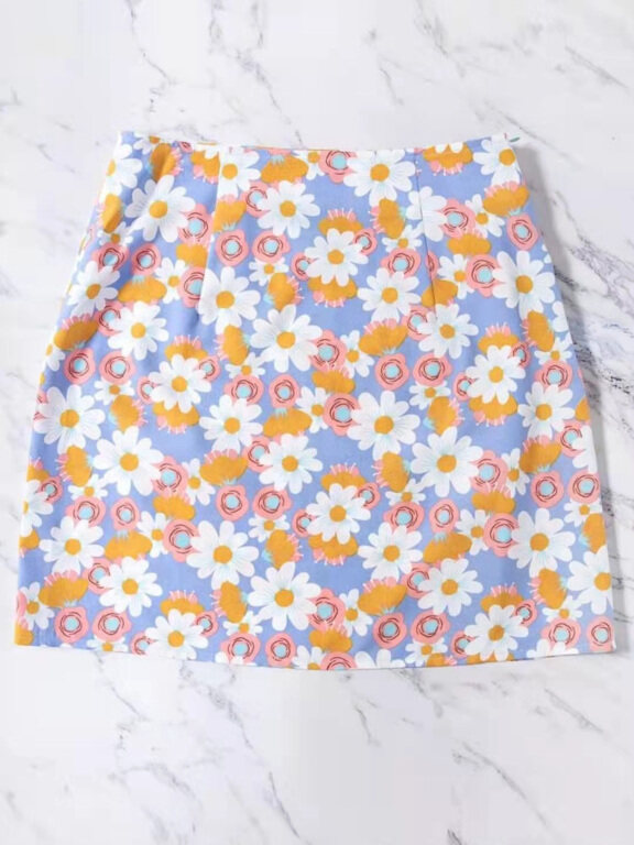 Women's Cute Floral Print Short Skirt AY248#, Clothing Wholesale Market -LIUHUA, Skirts