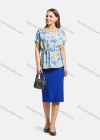 Wholesale Women's Elegant Bat Sleeve Floral Print Top With Pencil Skirts 2 Piece Set - Liuhuamall