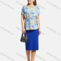 Wholesale Women's Elegant Bat Sleeve Floral Print Top With Pencil Skirts 2 Piece Set preview