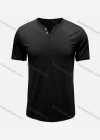 Wholesale Men's Casual Silm Fit Short Sleeve Plain Henley Shirt - Liuhuamall