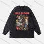 Wholesale Men's Fashion 100%Cotton Distressed Crew Neck Long Sleeve Graphic T-shirt SS09# preview