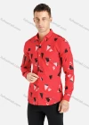 Wholesale Men's Casual Slim Fit Long Sleeve Geometric Print Button Down Shirt - Liuhuamall