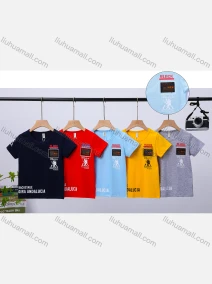 Wholesale Boys Letter Graphic Round Neck Short Sleeve T-shirt 6227#, LIUHUA CLOTHING WHOLESALE