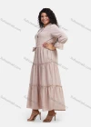 Wholesale Women's Casual Plain Button Front Long Sleeve Flared Hem Maxi Shirt Dress With Belt - Liuhuamall