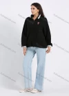 Wholesale Women's Casual Quarter Zip Stand Collar Embroidery Pullover Teddy Coat - Liuhuamall