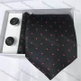 Wholesale Men's Business Allover Print Tie & Pocket Square & Pair Cufflinks Sets preview