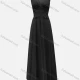 Wholesale Women's Glamorous Plain Bateau Neck Appliques Splicing Lace Pearl Decor Maxi Bridesmaid Dress Black Clothing Wholesale Market Liuhua