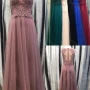 Wholesale Women's Glamorous Plain Bateau Neck Appliques Splicing Lace Pearl Decor Maxi Bridesmaid Dress preview