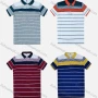 Wholesale Men's Casual Short Sleeve Button Front Striped Colorblock Polo Shirts preview