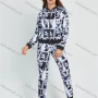 Wholesale Women's Fashion Allver Figure Print Zip Jacket 2 Piece Set preview