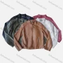 Wholesale Women's Casual Lapel Long Sleeve Zipper Plain Leather Biker Jacket preview