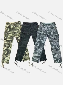 Wholesale Men's Casual Flap Pockets Camouflage Print Cargo Pant 9369#, LIUHUA CLOTHING WHOLESALE