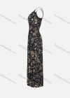 Wholesale Women's Sleeveless V-Neck Spaghetti Strap Floral Print Pleated Cami Dress - Liuhuamall