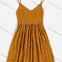 Wholesale Women's Spaghetti Strap Ruched Allover Floral Print Mini Cami Dress AY031# preview