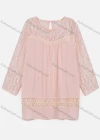 Wholesale Women's Casual Long Sleeve Keyhole Neck Lace Oversized Blouse - Liuhuamall