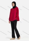 Wholesale Women's Casual Plain Mock Neck Long Sleeve Blouse 1372# - Liuhuamall