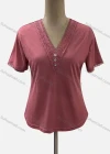 Wholesale Women's Casual V Neck Short Sleeve Rhinestone Blouse - Liuhuamall