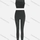 Wholesale Women's Sporty Quick Dry Sheer Lace Tank Top & Patch Pocket Leggings Set 9990# 1# Clothing Wholesale Market Liuhua
