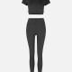 Women's Sporty Quick Dry Short Sleeve Top & Patch Pockets Leggings Set 9989# 1# Clothing Wholesale Market -LIUHUA