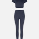 Women's Sporty Quick Dry Short Sleeve Top & Patch Pockets Leggings Set 9989# 2# Clothing Wholesale Market -LIUHUA
