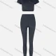 Wholesale Women's Sporty Quick Dry Short Sleeve Top & Patch Pockets Leggings Set 9989# 3# Clothing Wholesale Market Liuhua