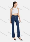 Wholesale Women's Casual High Waist Frayed Raw Hem Ankle Length Flared Leg Jean - Liuhuamall
