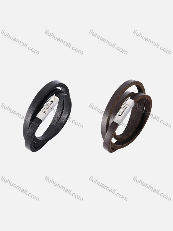 Wholesale Microfiber Leather Button Buckle Bracelet PW732Z#