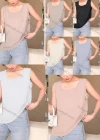 Wholesale Women's Casual Plain Square Neck Ribbed Lace Trim Slim Fit Tank Top - Liuhuamall