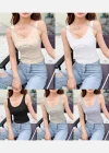Wholesale Women's Casual Scoop Neck Letter Print Ribbed Slim Fit Tank Top - Liuhuamall
