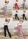Wholesale Women's Cartoon Graphic Short Sleeve Crop T-shirt & High Waist Cartoon Print Pants 2 Piece Pajamas Lounge Set 72006# - Liuhuamall