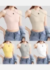 Wholesale Women's Casual Plain Letter Crew Neck Crop Tank Top B581# - Liuhuamall