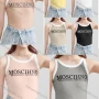 Wholesale Women's Casual Plain Letter Crew Neck Contrast Tank Top B334# preview