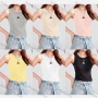 Wholesale Women's Casual Plain Geometric Crew Neck Crop Tank Top B177# preview