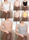 Wholesale Women's Casual Plain Letter Scoop Neck Contrast Tank Top B130# - Liuhuamall