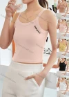 Wholesale Women's Casual Plain Letter Scoop Neck Crop Cami Top B089# - Liuhuamall