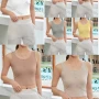 Wholesale Women's Casual Plain Scoop Neck Button Front Crop Tank Top B063# preview