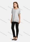 Wholesale Women's Casual Round Neck Short Sleeve Sequin Hollow Out Bronzed Print Plain Tunic - Liuhuamall