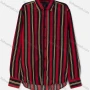 Wholesale Men's Casual Long Sleeve Button Down Curved Hem Multicolor Striped Shirts preview