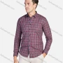 Wholesale Men's Button Front Plaid Print Long Sleeve Slim Fit Casual Shirt preview