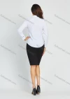 Wholesale Women's Business Plain Collared Long Sleeve Button Down Lace Trim Shirt - Liuhuamall