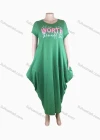 Wholesale Women's African Plus Size Crew Neck Letter Short Sleeve Patch Pocket Loose Fit Dress 8814# - Liuhuamall