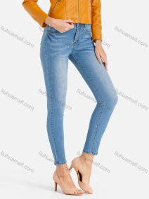 Wholesale Women's Classic Casual Tailored Plain Patch Pocket Skinny Jeans, LIUHUA CLOTHING WHOLESALE